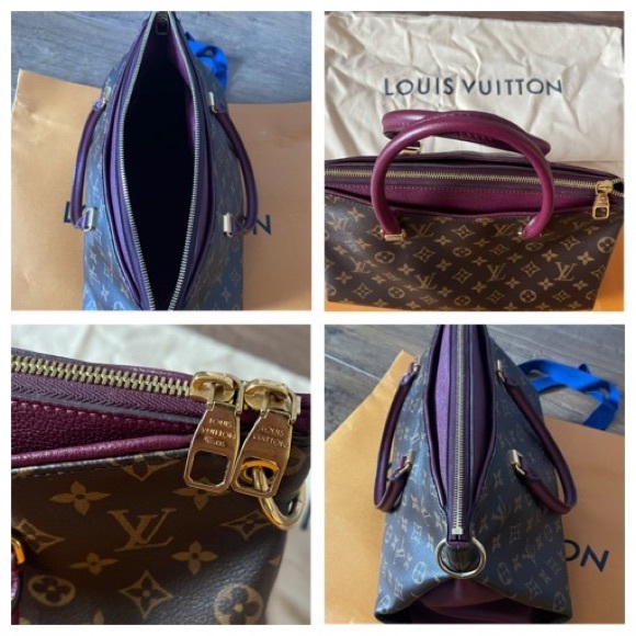 LOUIS VUITTON-AUTHENTIC Large Signature Logo Canvas Fuchsia Handbag - Picture 15 of 16